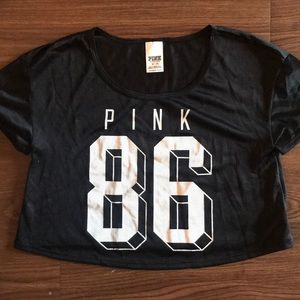 PINK jersey crop